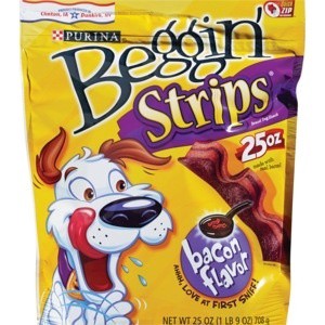 slide 1 of 1, Purina Beggin' Strips Bacon Flavor Dog Snack, 25 oz