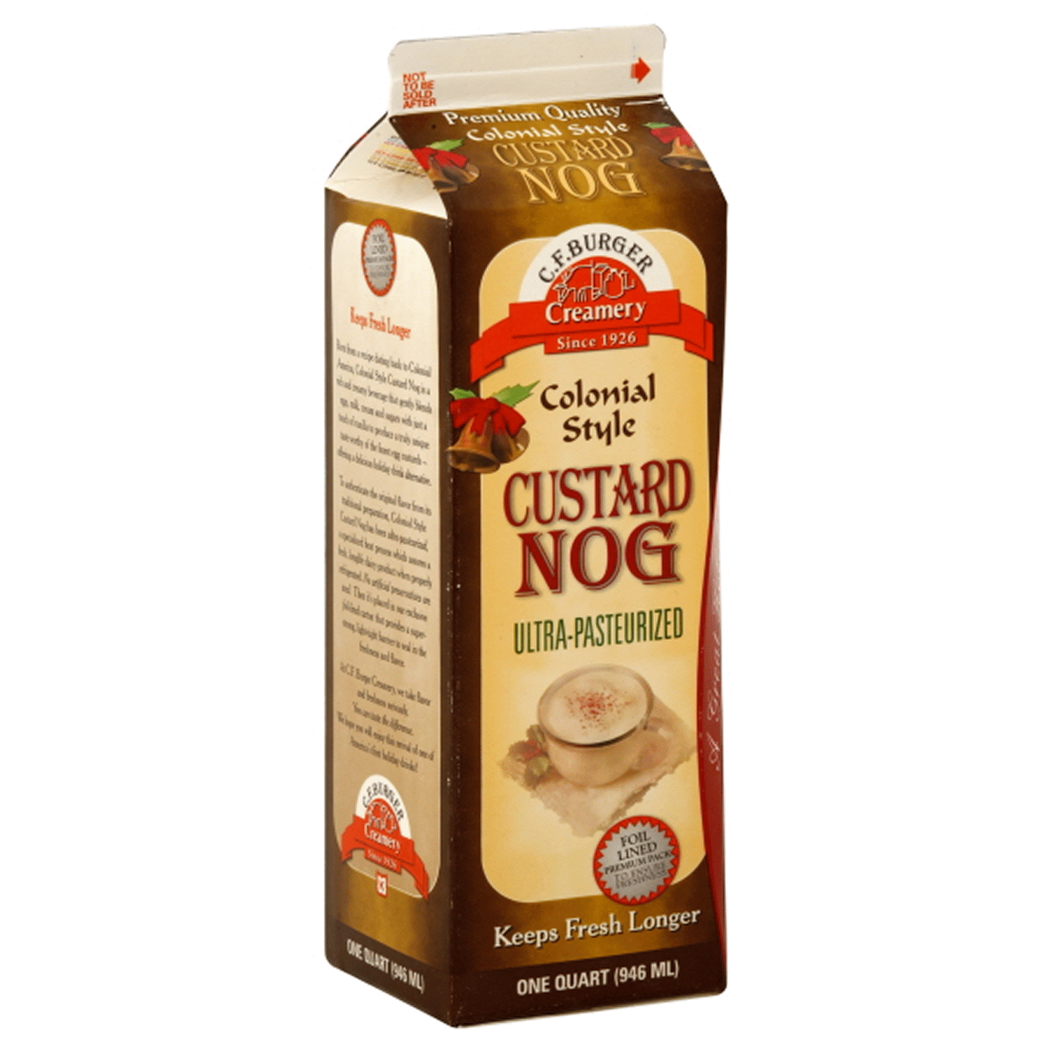 slide 1 of 1, C.F. Burger Creamery Colonial Style Custard Nog, 32 oz