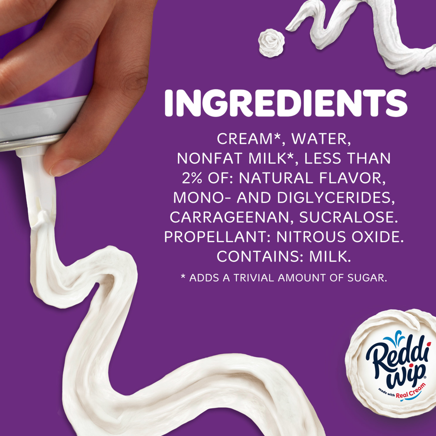 slide 3 of 5, Reddi-wip Zero Sugar Whipped Topping Made with Real Cream, 6.5 oz, 6.5 oz