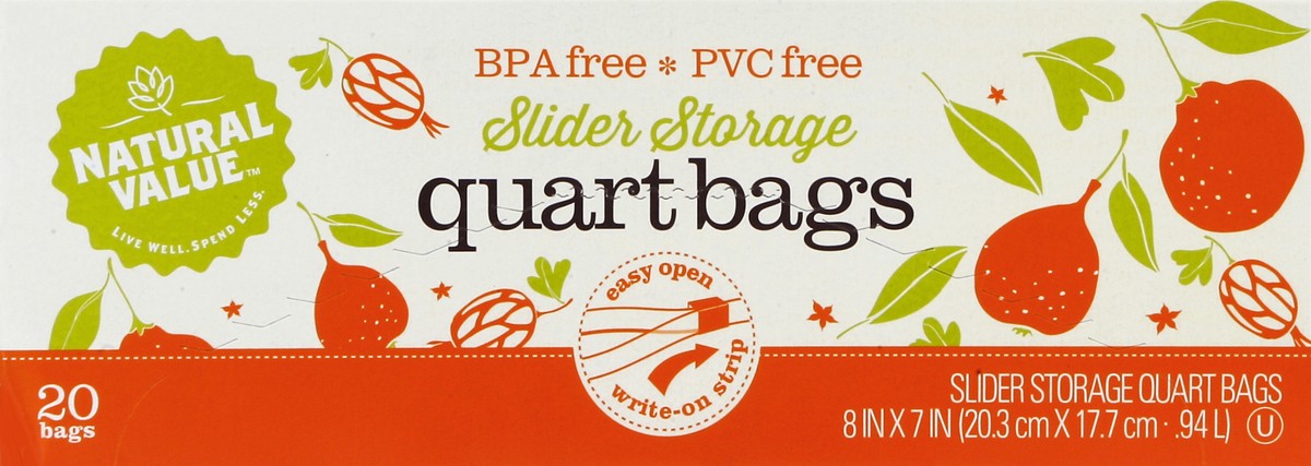 slide 4 of 4, Natural Value Storage Bags 20 ea, 20 ct