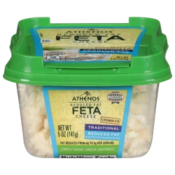 Athenos Traditional Reduced Fat Crumbled Feta Cheese, 5 Oz Tub