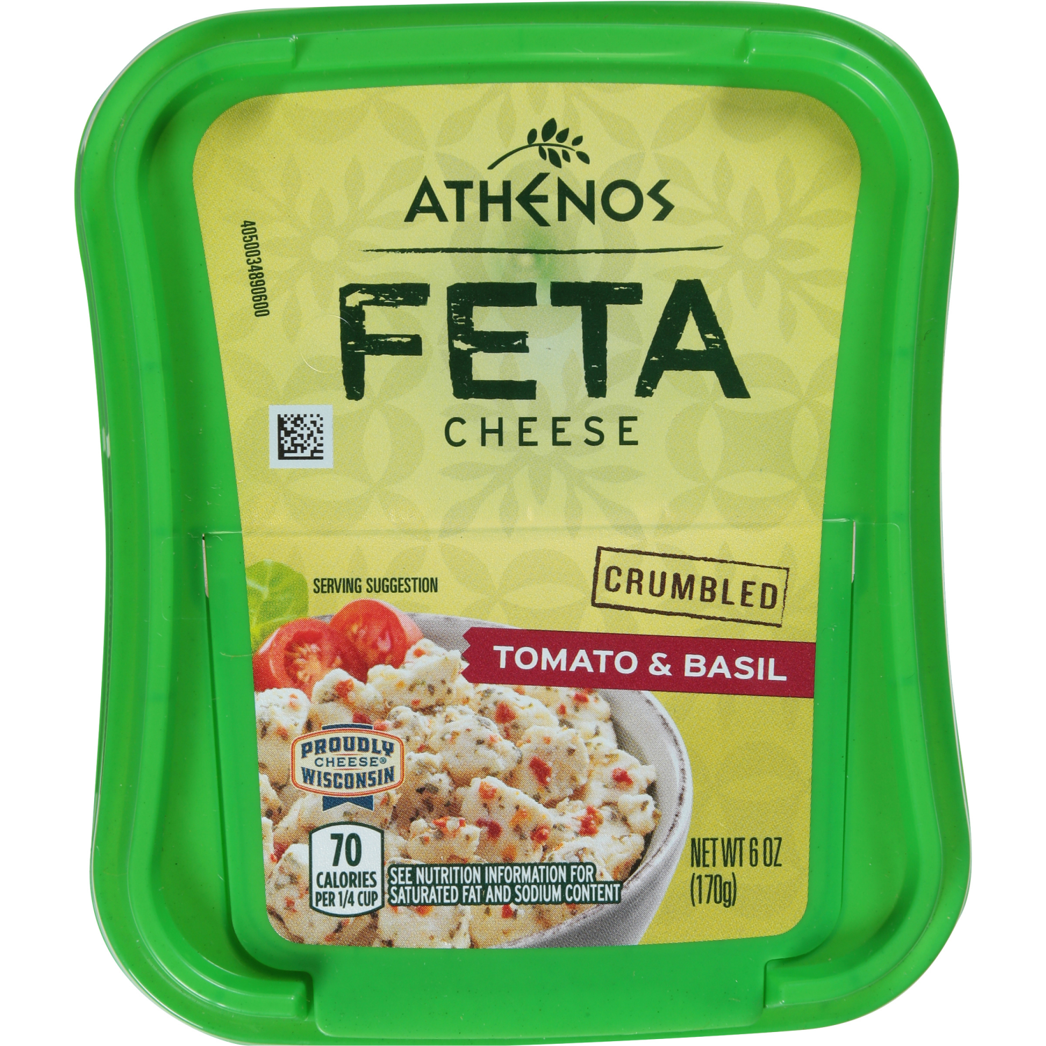 slide 3 of 5, Athenos Tomato & Basil Crumbled Traditional Feta Cheese 6 oz, 6 oz