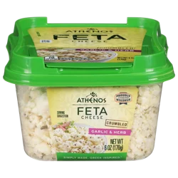 Athenos Crumbled Garlic & Herb Feta Cheese, 6 Oz
