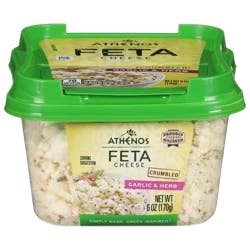 Athenos Garlic & Herb Crumbled Traditional Feta Cheese 6 oz