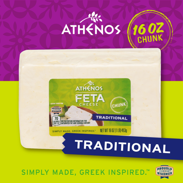 slide 8 of 29, Athenos Traditional Chunk Feta Cheese, 16 oz., 16 oz