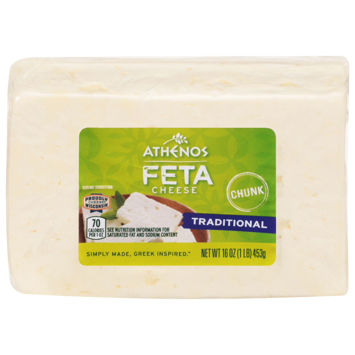 slide 1 of 29, Athenos Traditional Chunk Feta Cheese, 16 oz., 16 oz