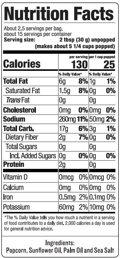 slide 2 of 2, SkinnyPop Microwave Bags Sea Salt Popcorn 6 - 2.8 oz Bags, 6 ct; 2.8 oz