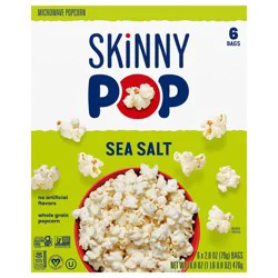 SkinnyPop Sea Salt Microwave Popcorn Multipack - 2.8 oz/6 ct