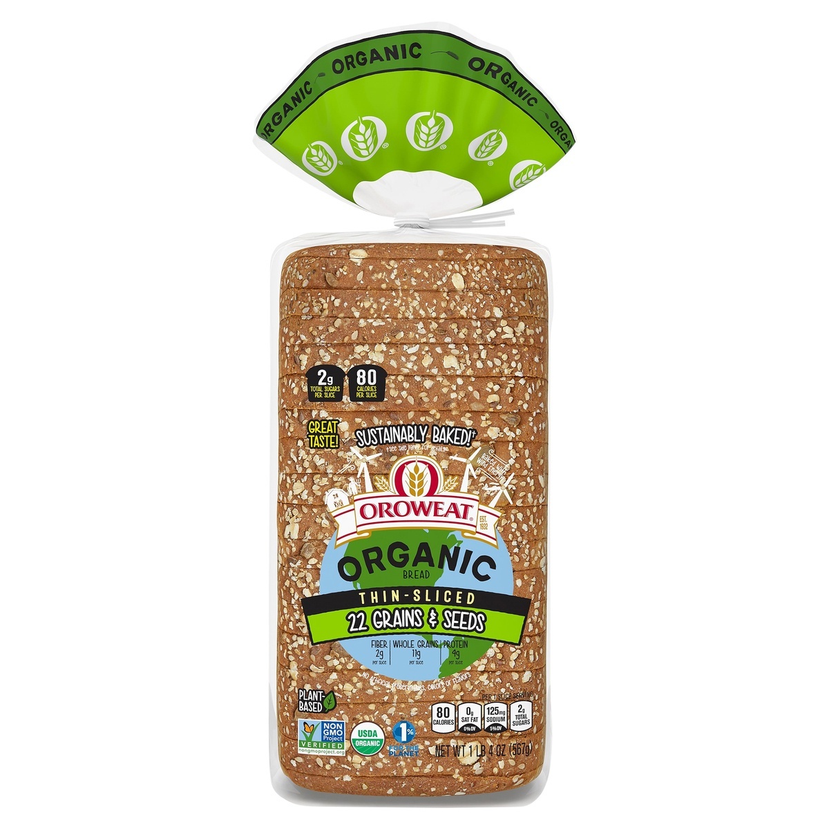 slide 1 of 9, Oroweat Thin-Sliced Organic Bread 20 oz,