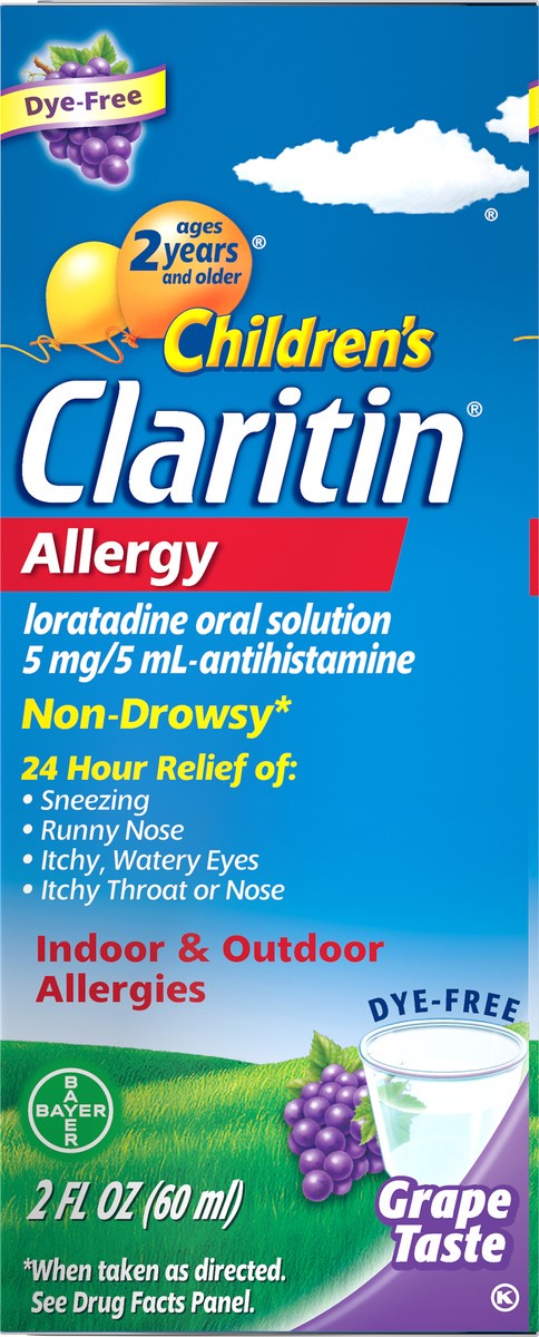 slide 4 of 9, Claritin Children's 5 mg Grape Taste Allergy 2 fl oz, 2 fl oz