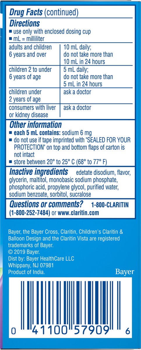 slide 5 of 9, Claritin Children's 5 mg Grape Taste Allergy 2 fl oz, 2 fl oz