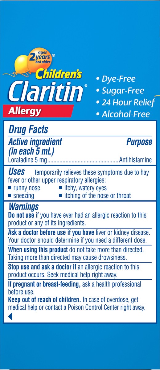 slide 8 of 9, Claritin Children's 5 mg Grape Taste Allergy 2 fl oz, 2 fl oz