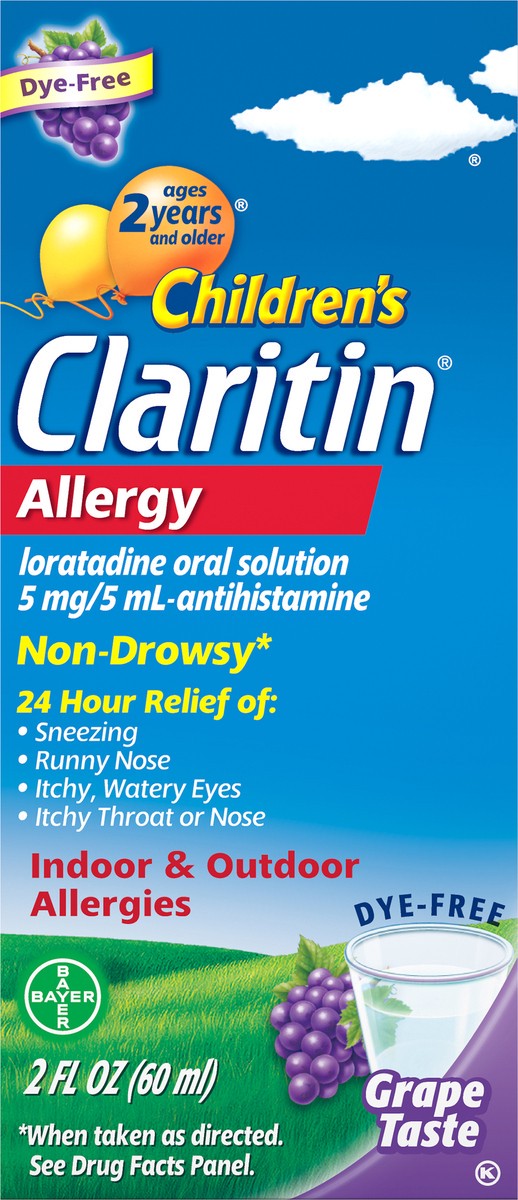 slide 9 of 9, Claritin Children's 5 mg Grape Taste Allergy 2 fl oz, 2 fl oz