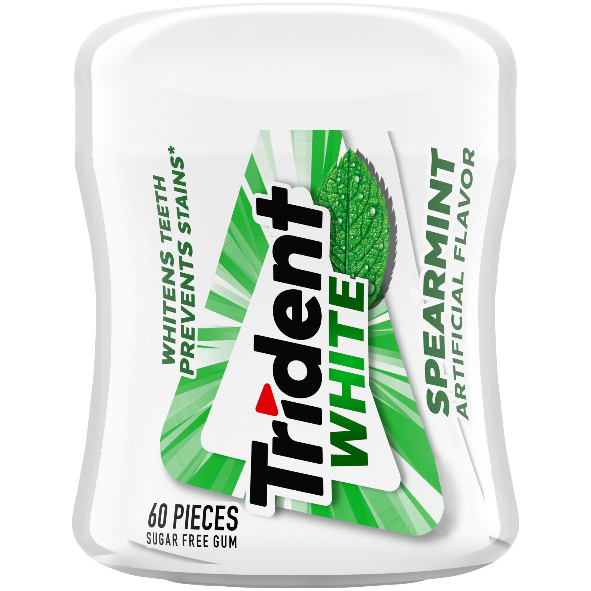 slide 1 of 9, Trident White Spearmint Sugar Free Gum, 60 Pieces, 60 ct