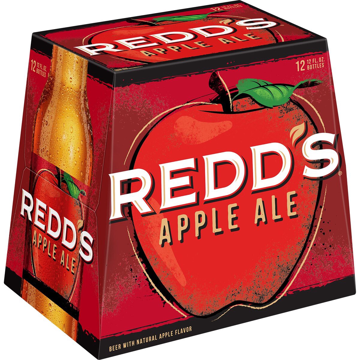 slide 1 of 6, REDD'S HARD APPLE Flavored Malt Beverage Beer, 12 ct; 12 oz