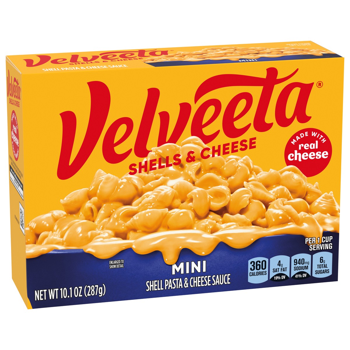 slide 8 of 9, Velveeta Shells & Cheese Mini Shell Pasta & Cheese Sauce, 10.1 oz Box, 10.1 oz