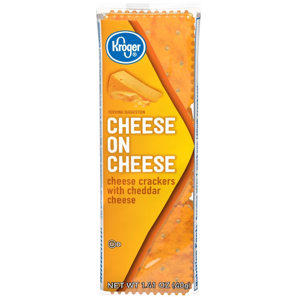 slide 1 of 1, Kroger Cheese On Cheese White Cheddar Sandwich Crackers, 1.41 oz