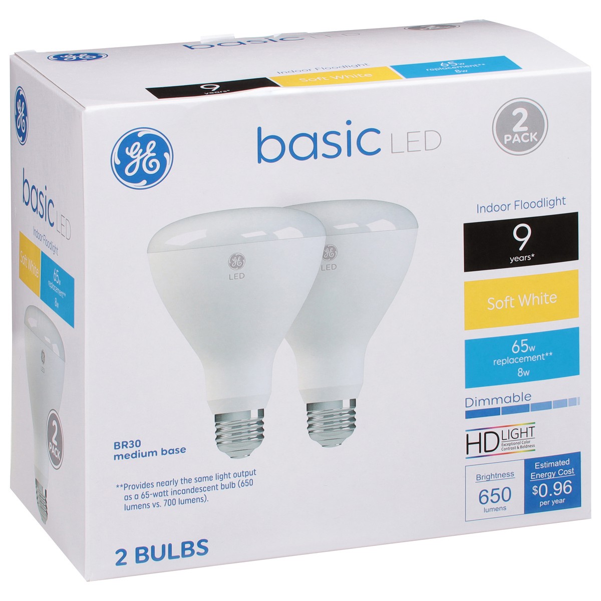 slide 6 of 9, GE 8 Watts Soft White LED Light Bulbs 2 ea, 2 ct