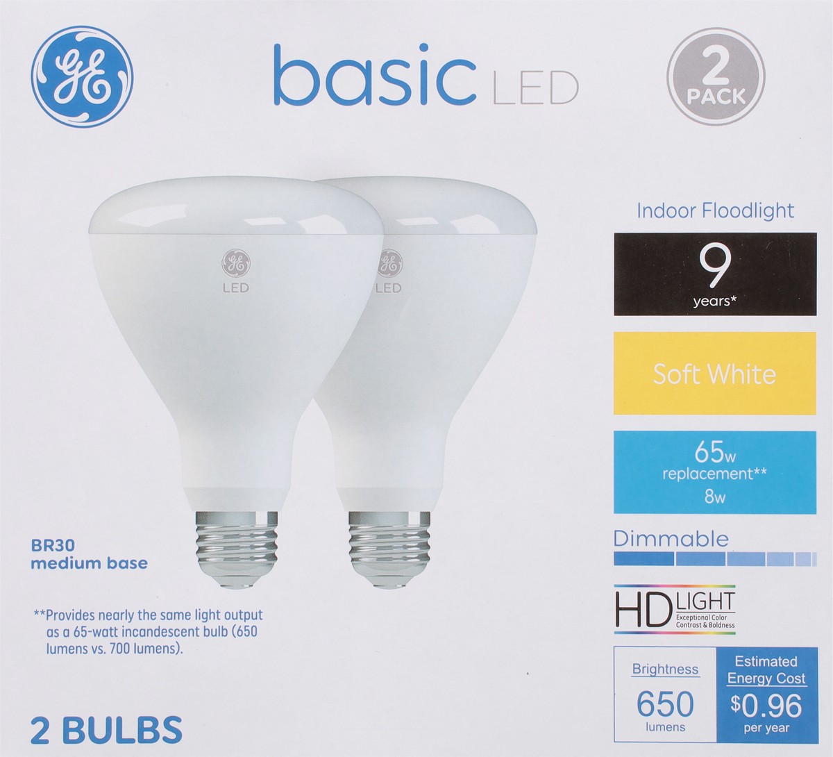 slide 3 of 9, GE 8 Watts Soft White LED Light Bulbs 2 ea, 2 ct