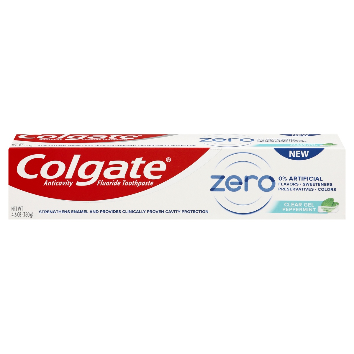 slide 1 of 1, Colgate Zero Toothpaste - Natural Peppermint Flavor with Fluoride, 4.6 oz