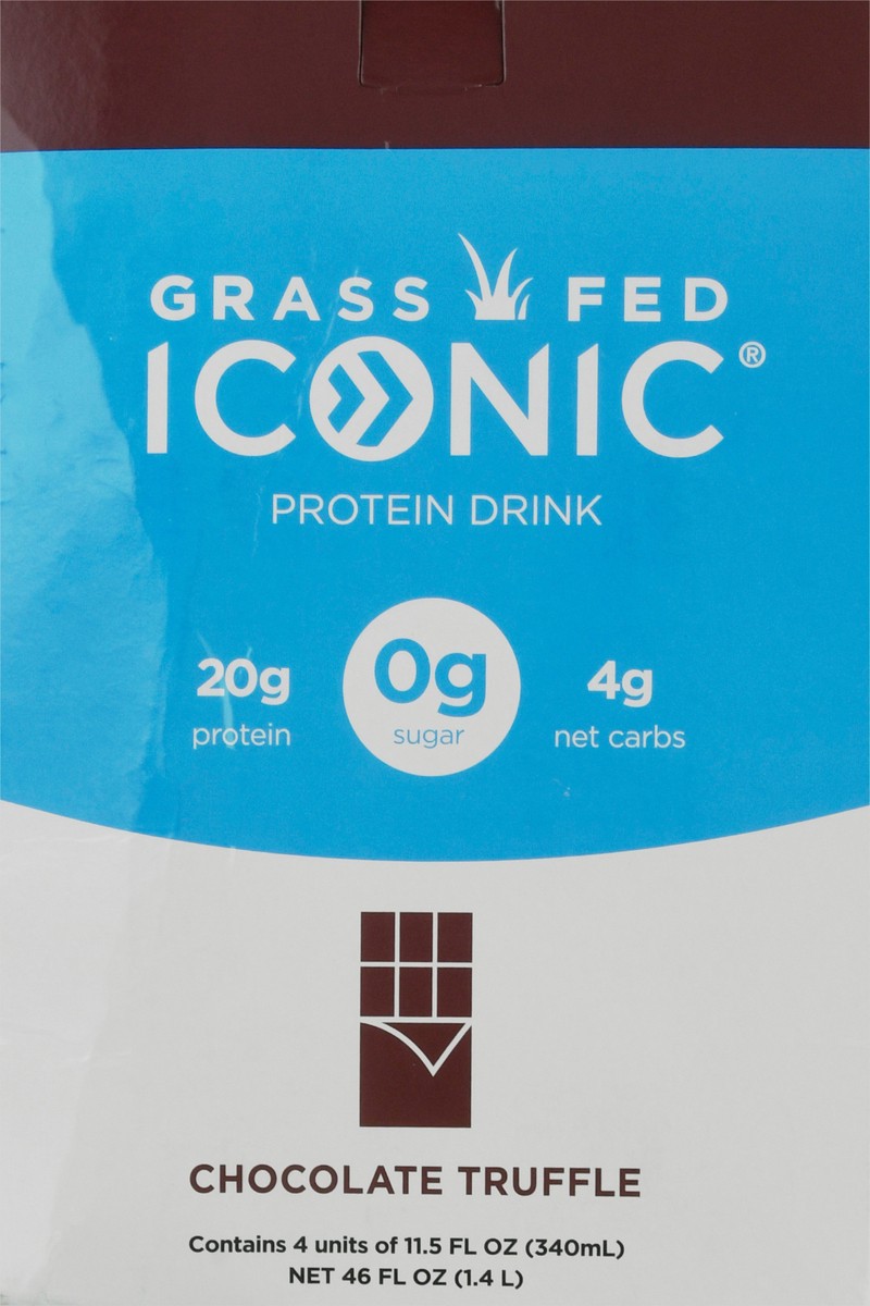 slide 1 of 3, ICONIC Chocolate Truffle Protein Drink 4-11.5 fl oz Bottles, 4 ct