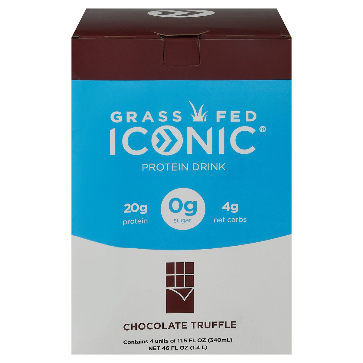 slide 1 of 3, ICONIC Chocolate Truffle Protein Drink 4-11.5 fl oz Bottles, 4 ct