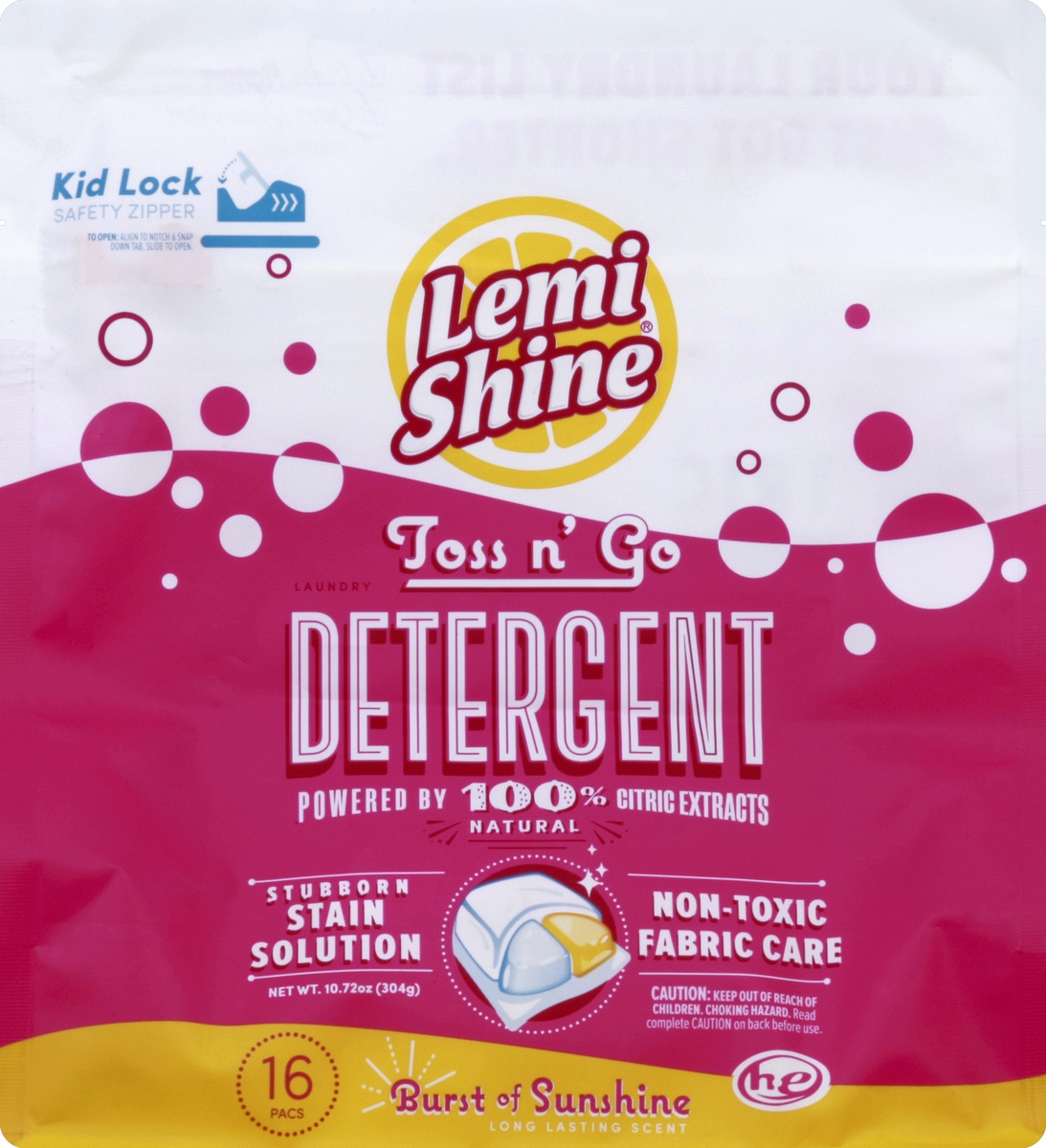 slide 4 of 4, Lemi Shine Burst of Sunshine Laundry Detergent Pods, 16 ct