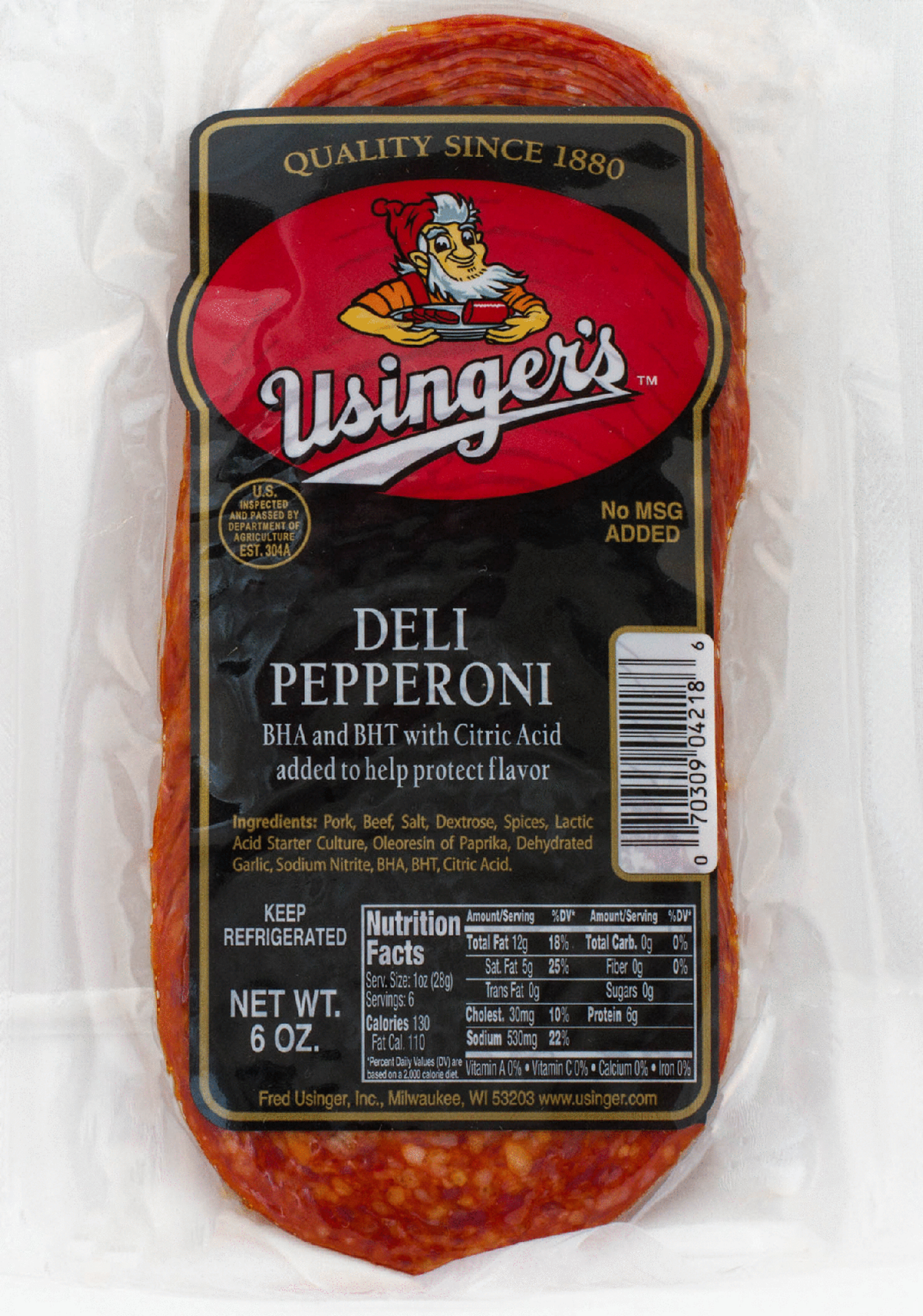 slide 1 of 1, Usingers Sliced Pepperoni, 6 Oz, 6 oz