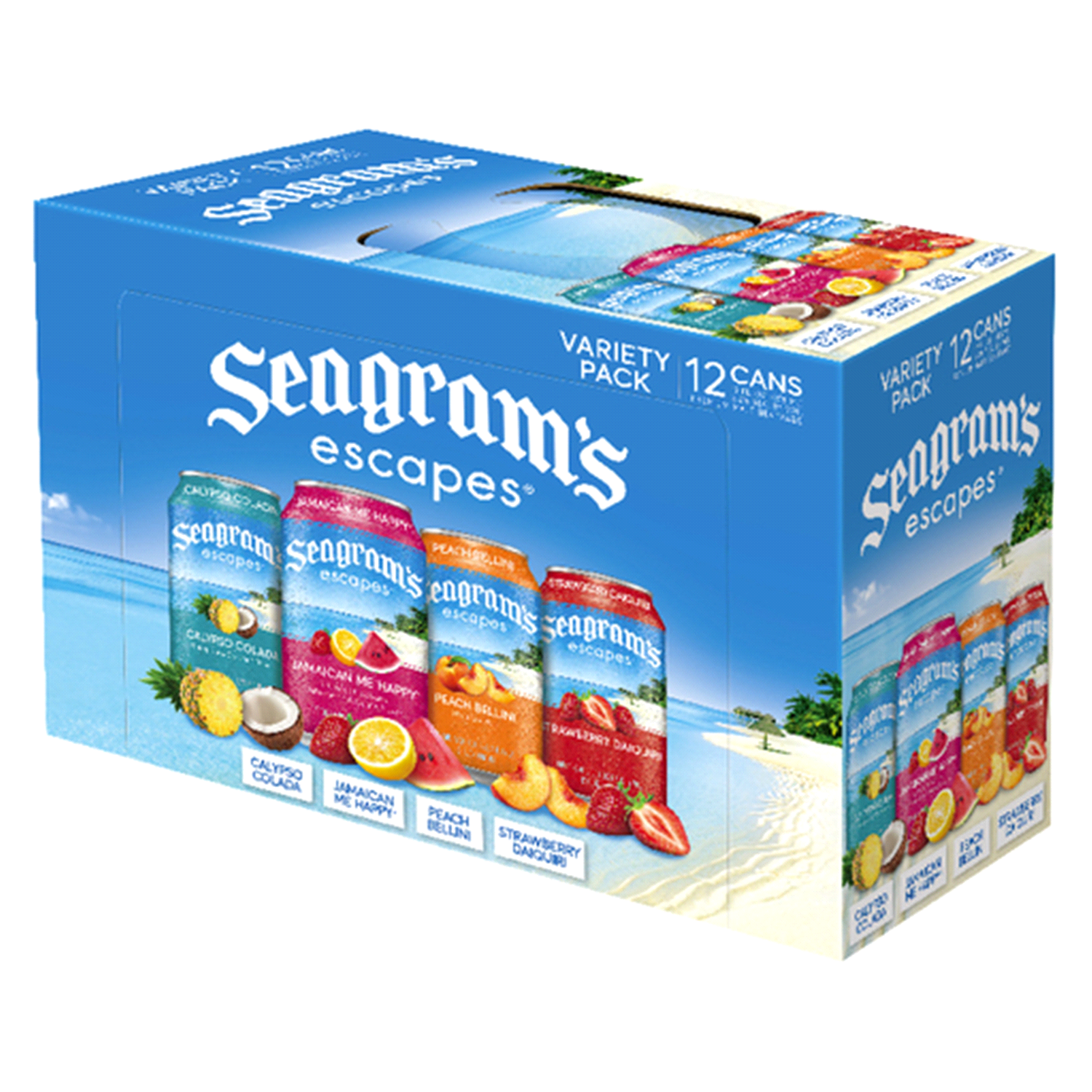slide 1 of 1, Seagram's Classic Variety Pack - 12pk/12oz cans, 12 ct; 11.2 oz
