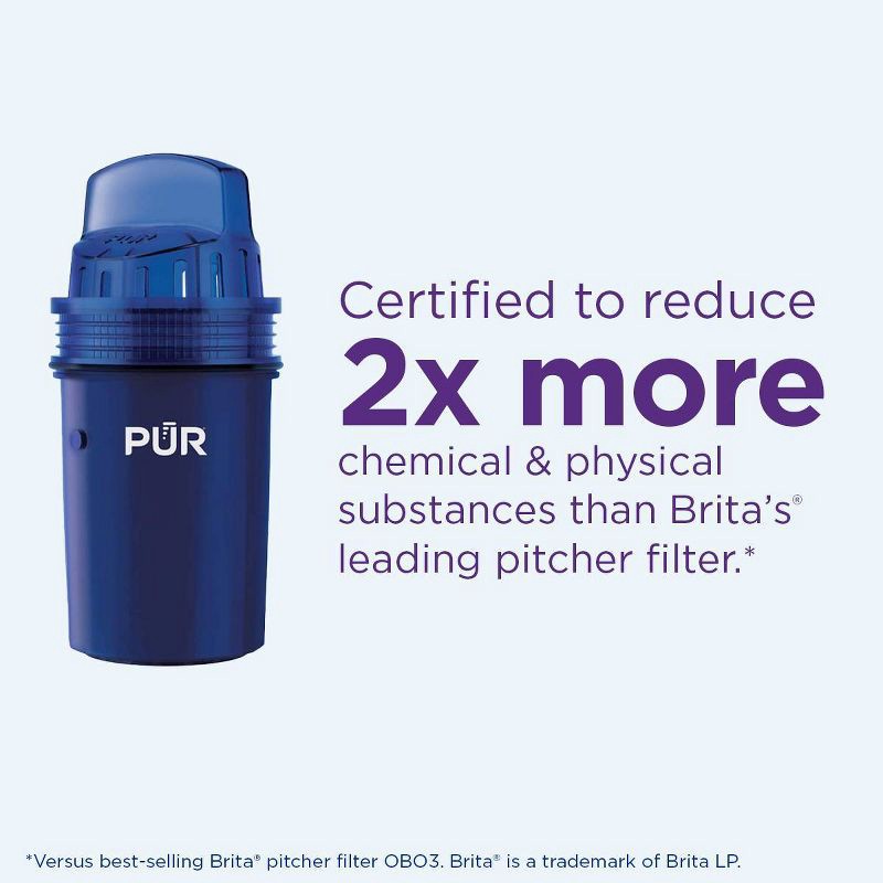 slide 7 of 8, PUR Filtration PUR Classic 30-Cup Water Dispenser Filtration System - Blue/White: BPA-Free, Filters Chlorine & Mercury, 40-Day Filter Life, 1 ct