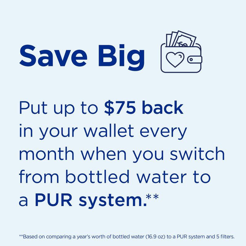 slide 9 of 17, PUR Filtration PUR Classic 30-Cup Water Dispenser Filtration System - Blue/White: BPA-Free, Filters Chlorine & Mercury, 40-Day Filter Life, 1 ct