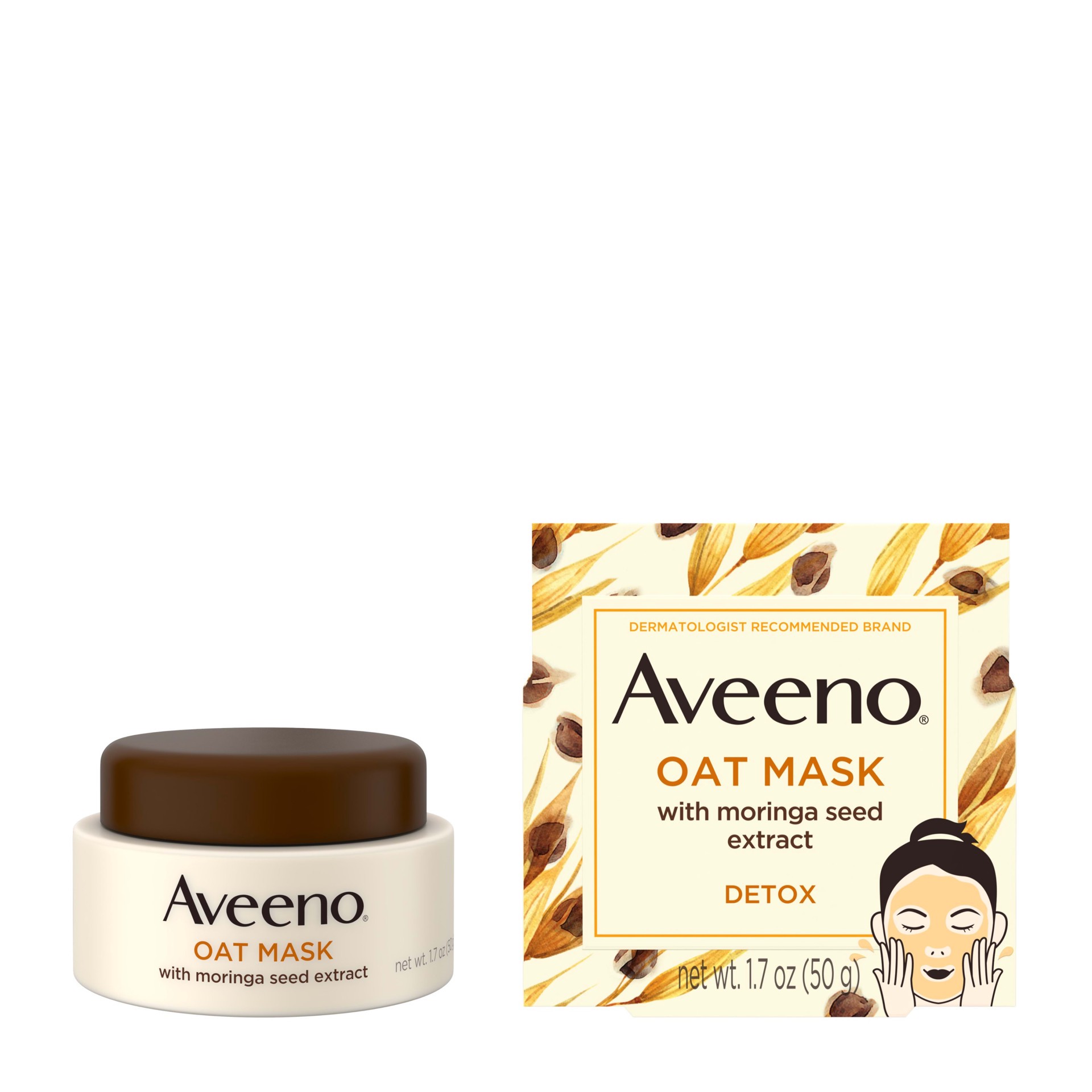 slide 3 of 5, Aveeno Oat Mask Moringa Seed, 1.7 oz