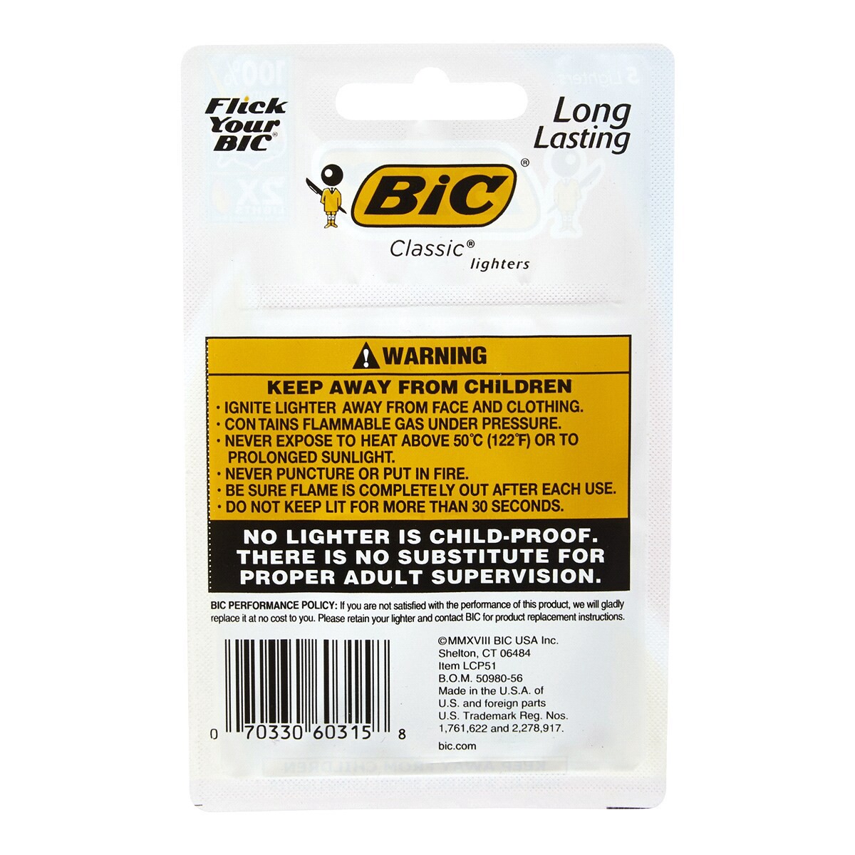 slide 2 of 2, BIC Classic Lighters 5 ea, 5 ct