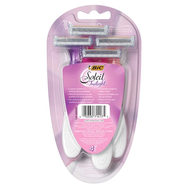 slide 6 of 25, BIC Soleil Smooth Womens Razors With Lavender Scented Handles, 4 ct