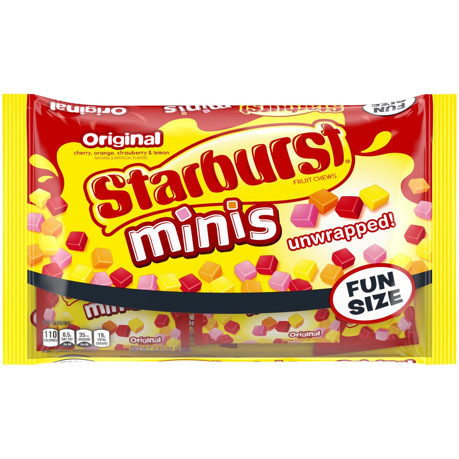 slide 1 of 6, Starburst Original Minis Fruit Chews 16 Fun Pieces, 8.47 ounces, 8.47 oz