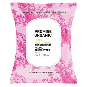 slide 1 of 1, Promise Promise Organic Ultra Moisturizing Argan Creme Facial Cleansing Wipes, 25 ct