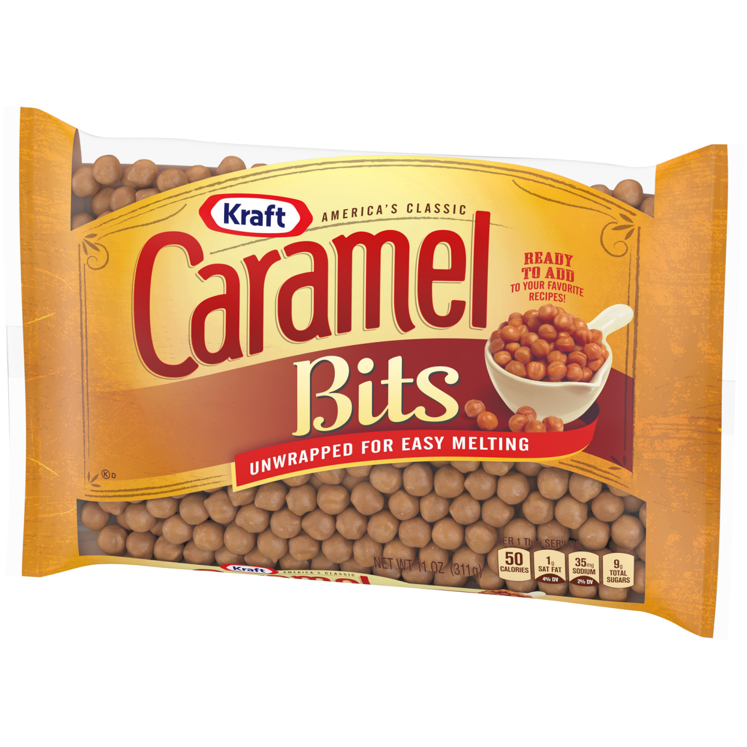 slide 2 of 5, Kraft Baking Caramel Bits, 11 oz Bag, 11 oz