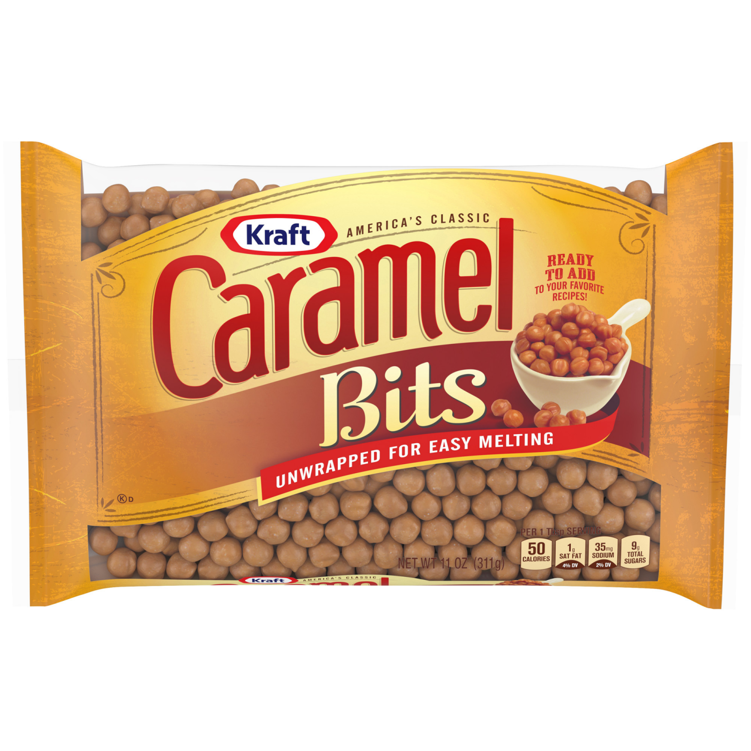 slide 1 of 5, Kraft Baking Caramel Bits, 11 oz Bag, 11 oz