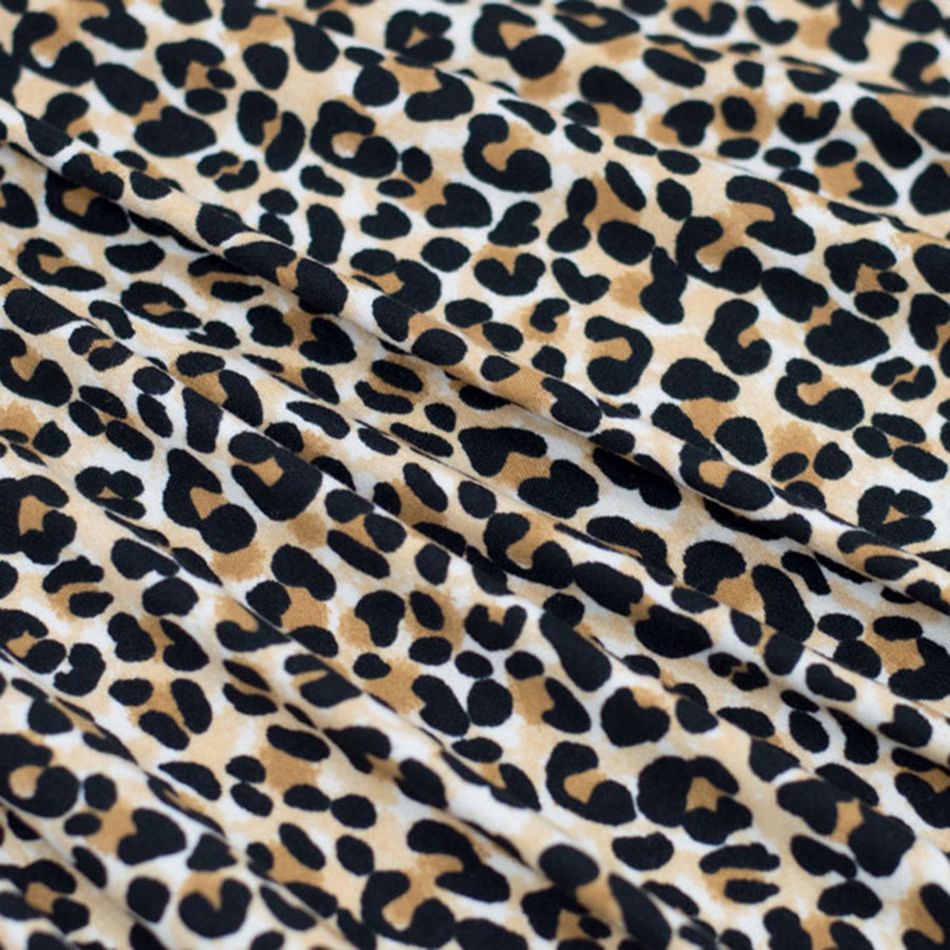 slide 3 of 3, Fabric Merchants Leopard Print Double Brushed Stretch Fabric, 60 in