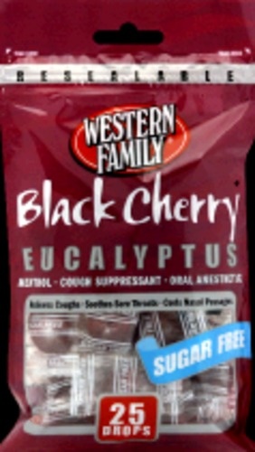 slide 1 of 1, Western Family Black Cherry Cough Drops, 1 ct