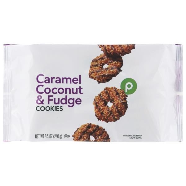 slide 1 of 1, Publix Cookies, Caramel Coconut & Fudge, 8.5 oz