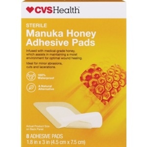 slide 1 of 1, CVS Health Sterile Manuka Honey Adhesive Pads, 8 ct