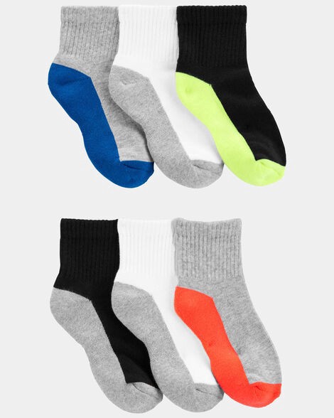 slide 1 of 1, Carter's Boys 6-Pack Ankle Socks Multi 4-7, 1 ct