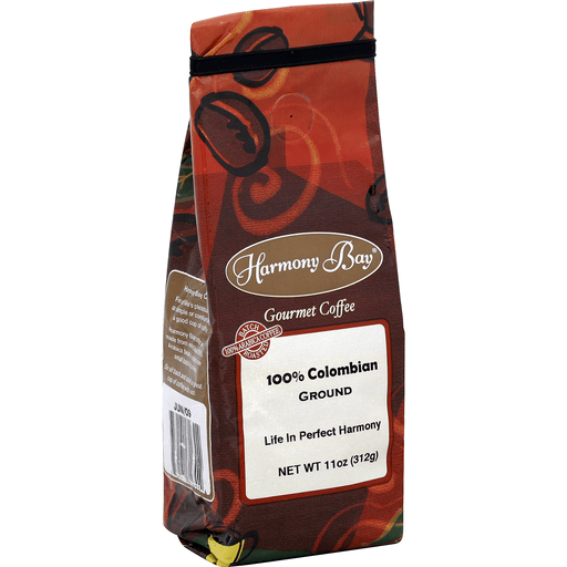 slide 2 of 2, Harmony Bay Coffee, Gourmet, Ground, 100% Colombian, 11 oz
