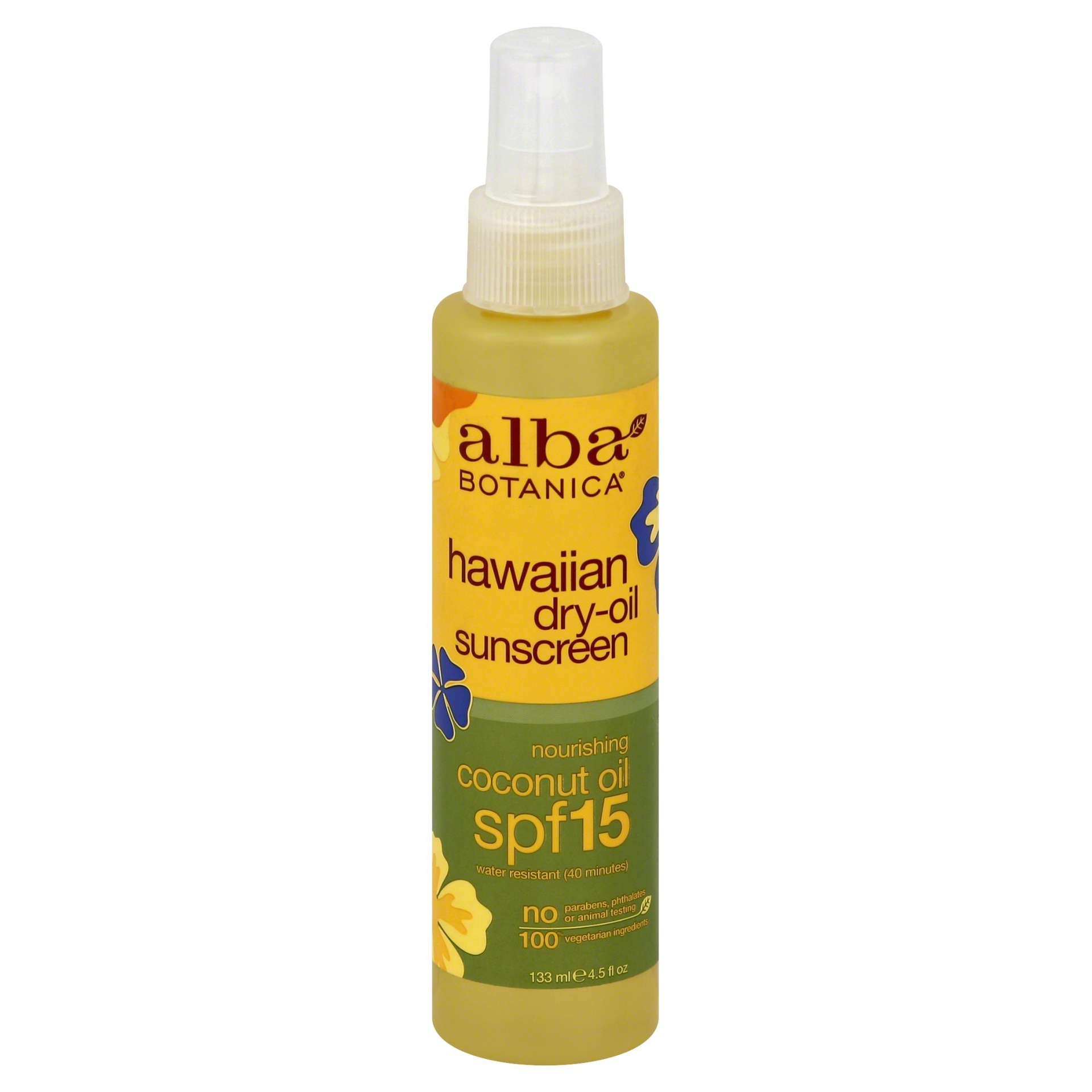 slide 1 of 6, Alba Botanica Hawaiian Natural Dry-Oil Sunscreen SPF 15, 4.5 fl oz