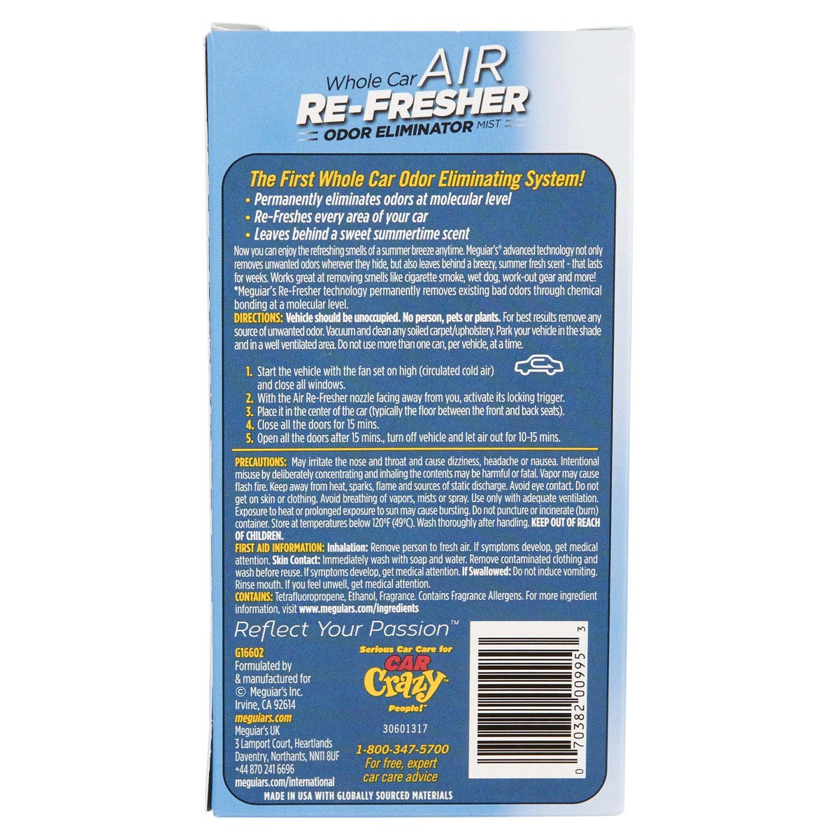 slide 2 of 2, Meguiar's Whole Car Air Refresher Summer Breeze G16602, 1 ct
