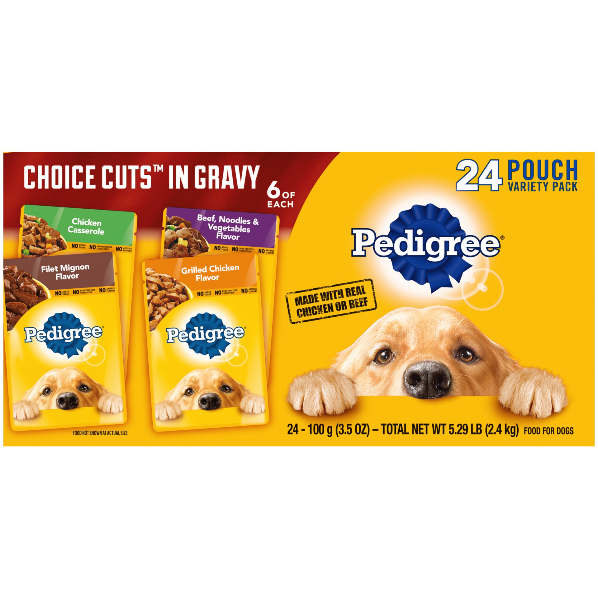 slide 1 of 1, Pedigree Choice Cuts In Gravy Adult Soft Wet Dog Food 24-Count Variety Pack, 3.5 oz