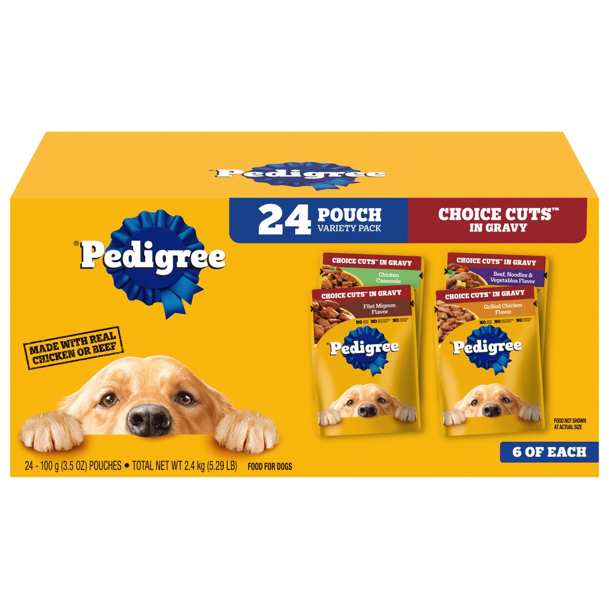 slide 1 of 4, Pedigree Choice Cuts in Gravy Food for Dogs Variety Pack 24 - 100 g Pouches, 24 ct