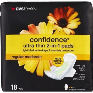 slide 1 of 1, CVS Health Confidence Utra Thin Pads, Regular-Moderate, 18 Ct, 18 ct