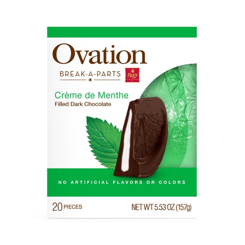 slide 1 of 1, Ovation Break-A-Parts Creme De Menthe Filled Dark Chocolate, 5.53 oz